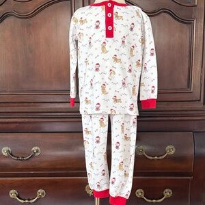 La Luna Christmas Dog Pajamas 4T Pima Cotton Holiday PJ Set Kids 2 Piece